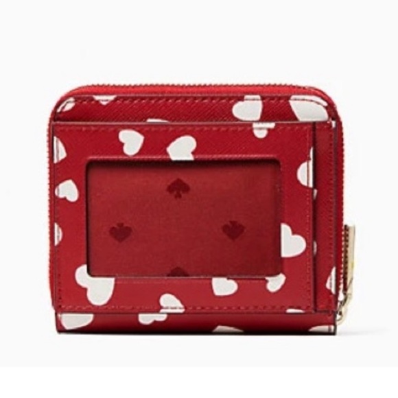 Kate Spade Love Heart Pop Printed Boxed Small Zip Wallet Red - Picture 7 of 10